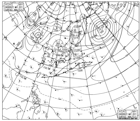 地上天気図20110504