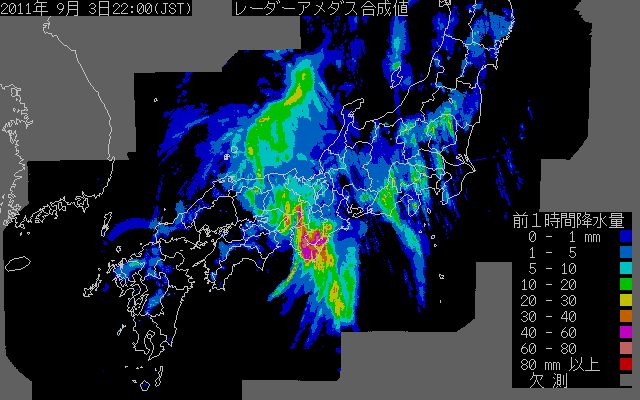 レーダー合成図
