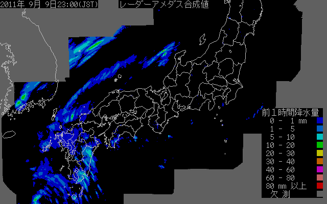 レーダー合成図